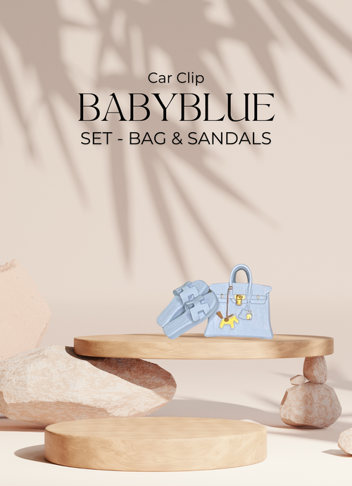 BABYBLUE SET - Luxus Car Clip in Taschen und Sandalenform